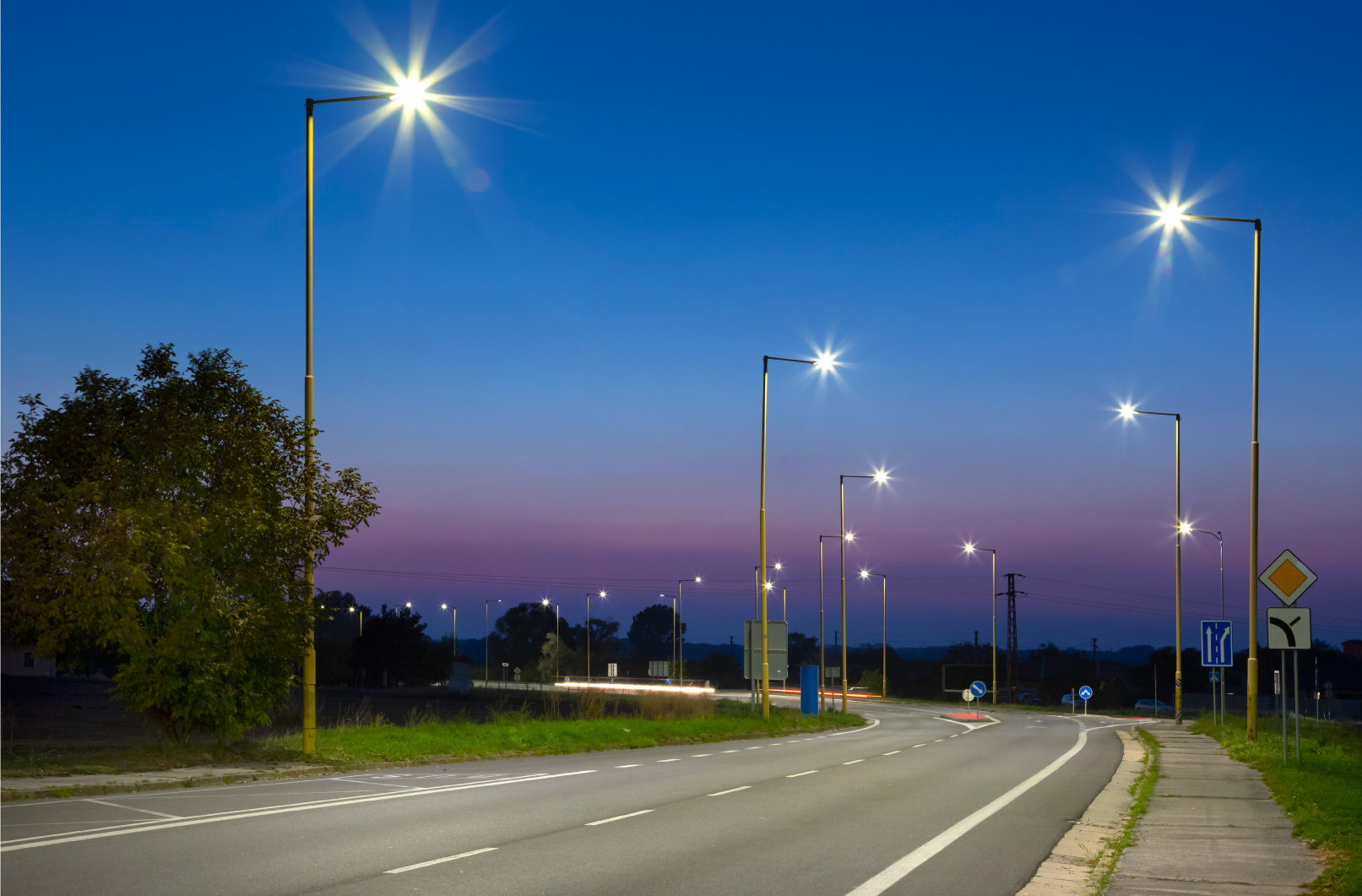 Intelligente Straßenbeleuchtung In Der Smart City